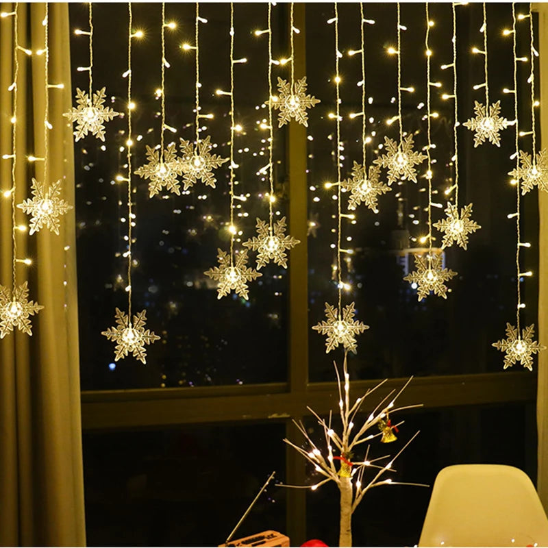 Snowflake LED Curtain Lights (3.2M)