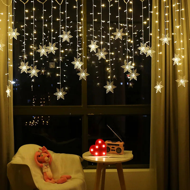 Snowflake LED Curtain Lights (3.2M)
