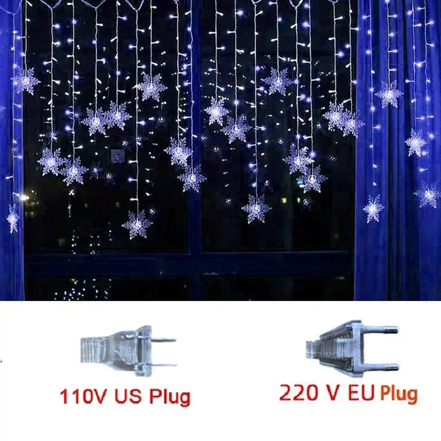 Snowflake LED Curtain Lights (3.2M)