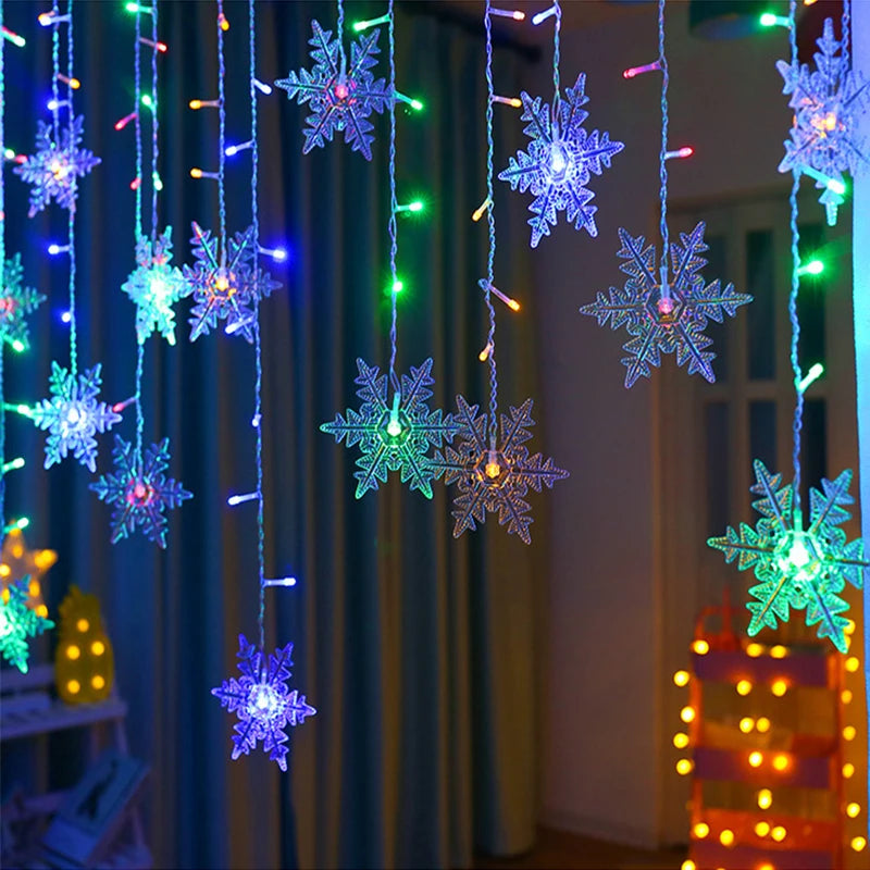 Snowflake LED Curtain Lights (3.2M)