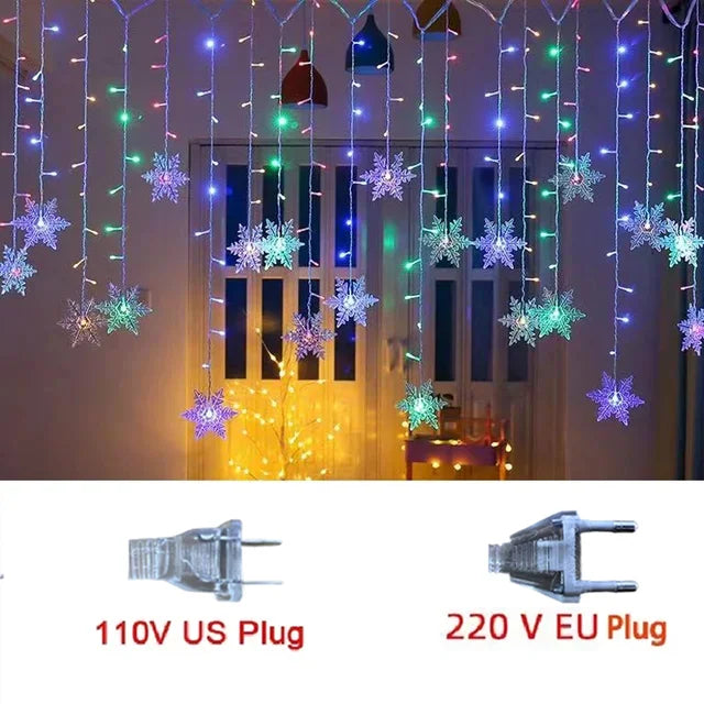 Snowflake LED Curtain Lights (3.2M)