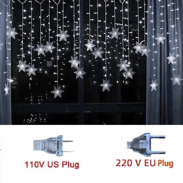 Snowflake LED Curtain Lights (3.2M)