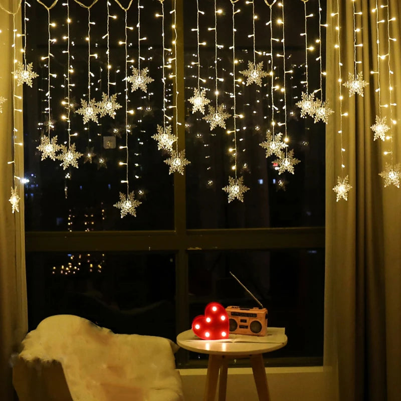 Snowflake LED Curtain Lights (3.2M)