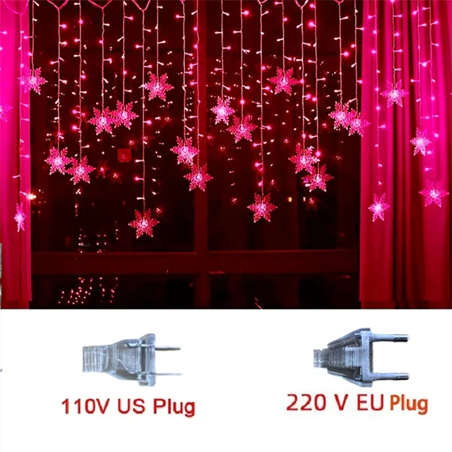 Snowflake LED Curtain Lights (3.2M)