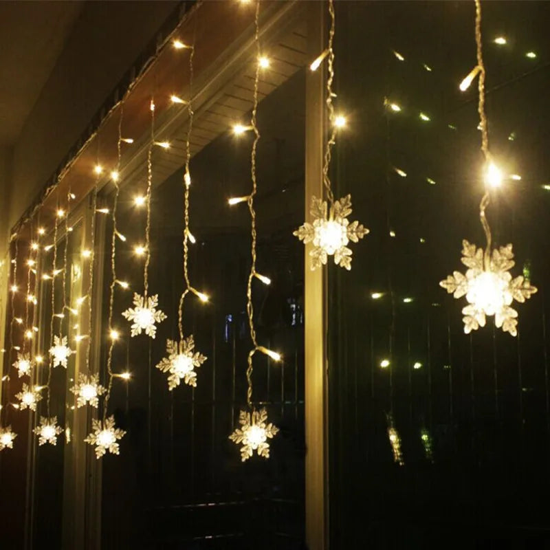 Snowflake LED Curtain Lights (3.2M)