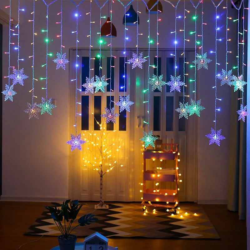 Snowflake LED Curtain Lights (3.2M)